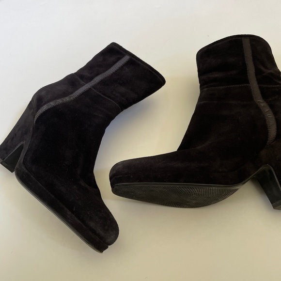 Prada Black Booties with Spell Out PRADA down Side Size 10 - Picture 4 of 16